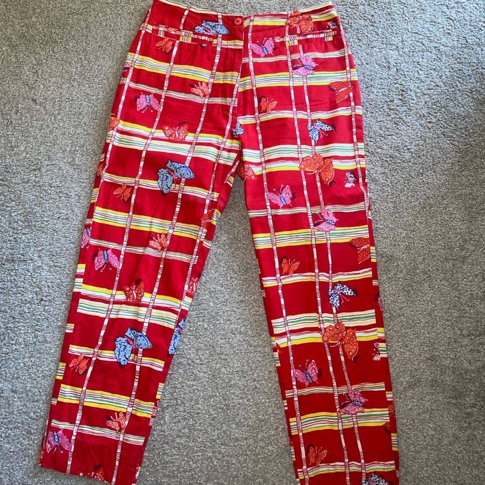 Lilly Pulitzer Butterfly Palm Beach Pattern Pants Never Worn Sold Out vintage